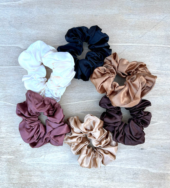 Faux Satin Scrunchie Set